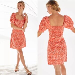 NEW! Anthropologie Floral Puff Sleeve Mini‎ Dress Dainty Floral Smocked 1X